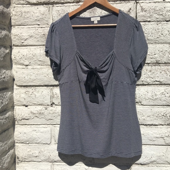 OJAY Black & White Stripe Tie Up Bow Top Size 14 - Picture 11 of 16